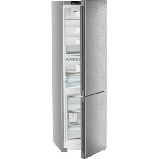 Liebherr Plus CNsda 5723 202cm 70/30 Frost Free Fridge Freezer - Silver - Right with door open shot